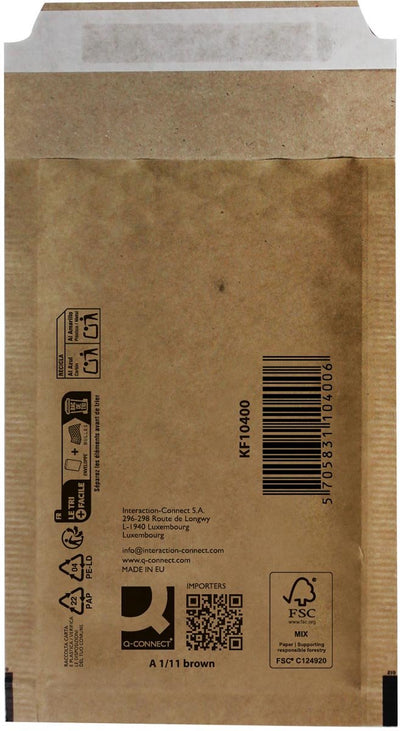 Enveloppes à bulles Q-connect, marron, 1-a, 120 x 175 mm, boîte de 200 pièces