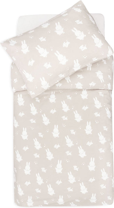 Jollein - housse de couette avec taie d'oreiller 100x140cm - couette lit, housse de couette bébé - miffy snuffy - nougat