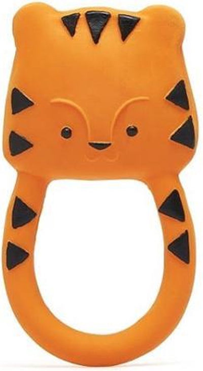 Lanco jouets anneau de dentition en caoutchouc Lanco - Nalu le tigre - orange