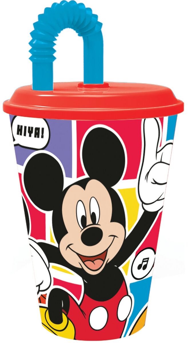 Gobelet Mickey Mouse avec paille enfant - - 430ml
