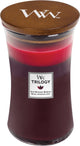 Grande bougie parfumée Woodwick Hourglass Trilogy - Baies mûries au soleil - 130 heures de combustion