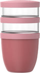 Pot à lunch Mepal ellipse 3 pièces - 500 + 200 + 200 ml - avec 2 compartiments - pot à yaourt et pot à muesli à emporter - convient au congélateur. micro-ondes et lave-vaisselle - mauve vif