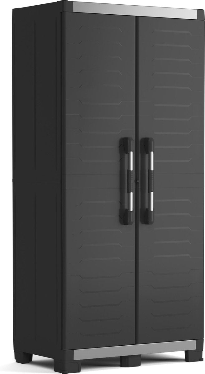 Armoire haute de garage Keter xl - 3 étagères - 89x54x188 cm - noir