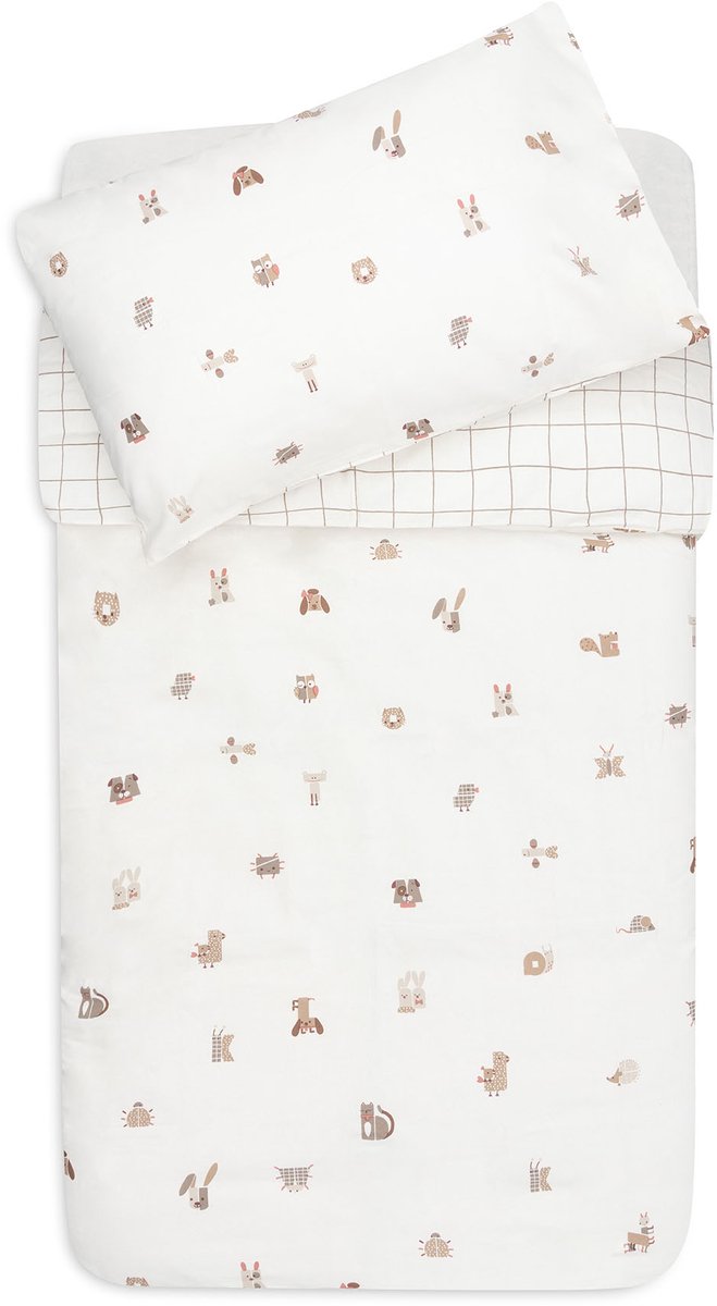 Housse de couette et taie Jollein - 100x140cm - amis des animaux