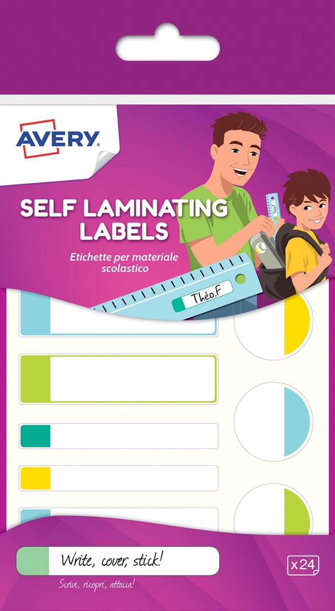Etiquette plastifiée Avery assortie - 24 étiquettes