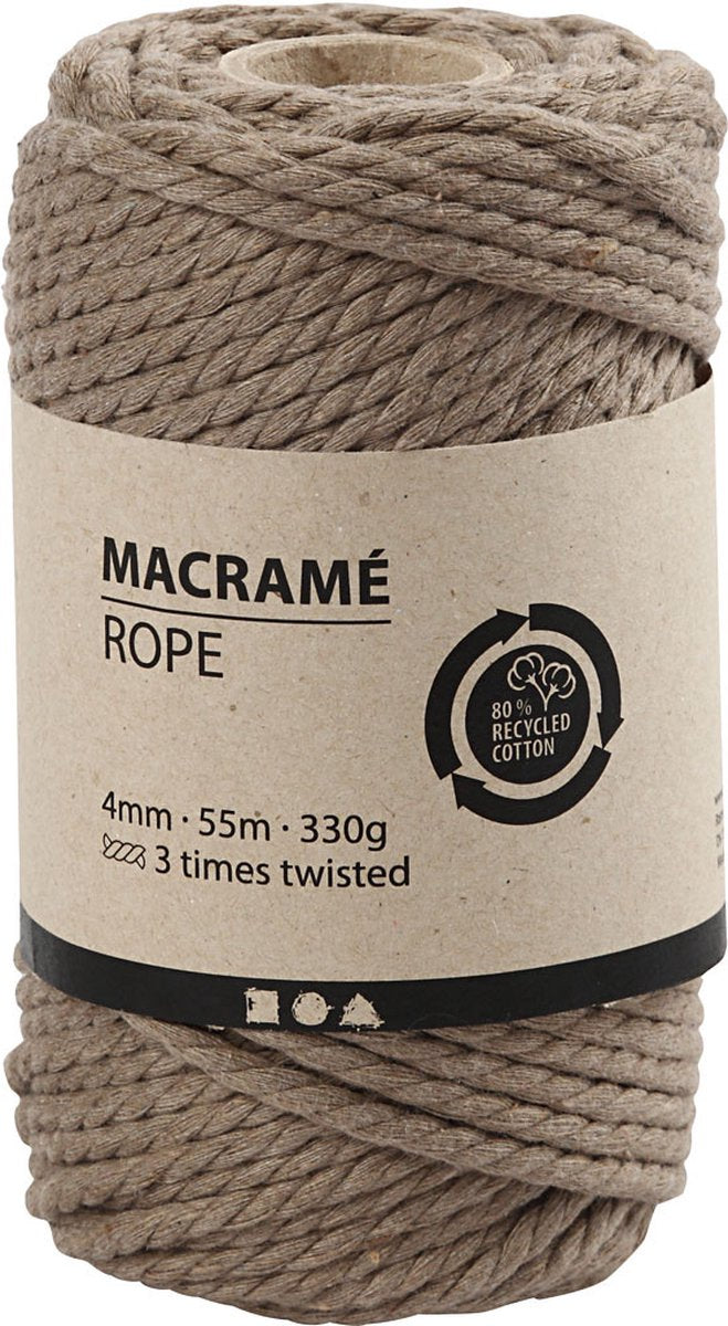 Crétiv Company Macrame Cord Brown light, 55m