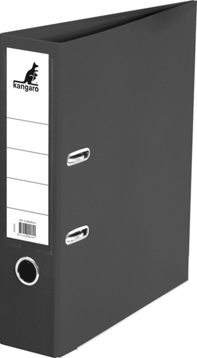 Classeur Kangaro - a4 - 2 anneaux - noir - largeur dos 75mm - k-3000k314