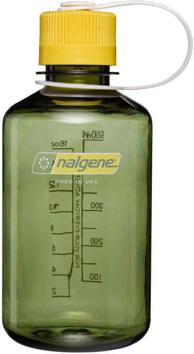 Nalgene - bouteille à col étroit - gourde - bouteille d'eau - 500 ml - vert huile avec freesia sustain nouveau !