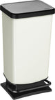 Poubelle à pédale Rotho Paso - poubelle 40l - sans BPA - blanc métallisé