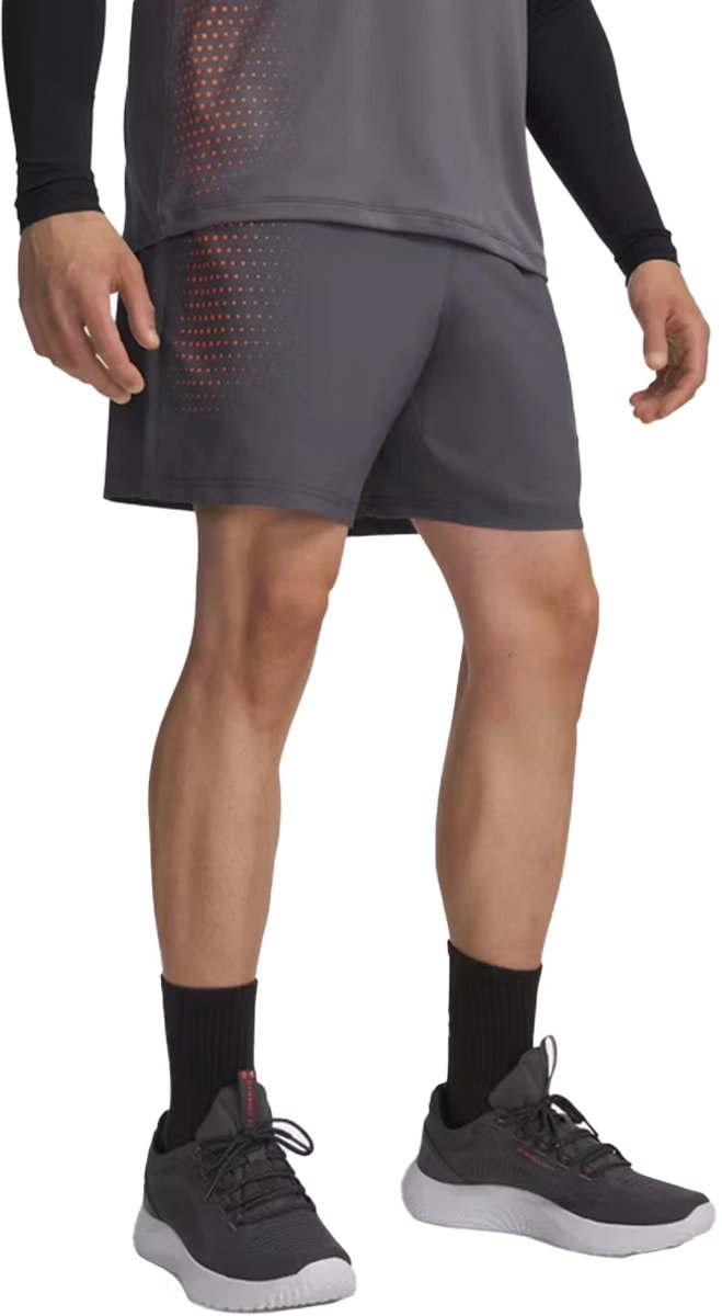 Under Armour ua tech play short de sport pour hommes gris - Castlerock Outrageous Orange Outrageous Orange