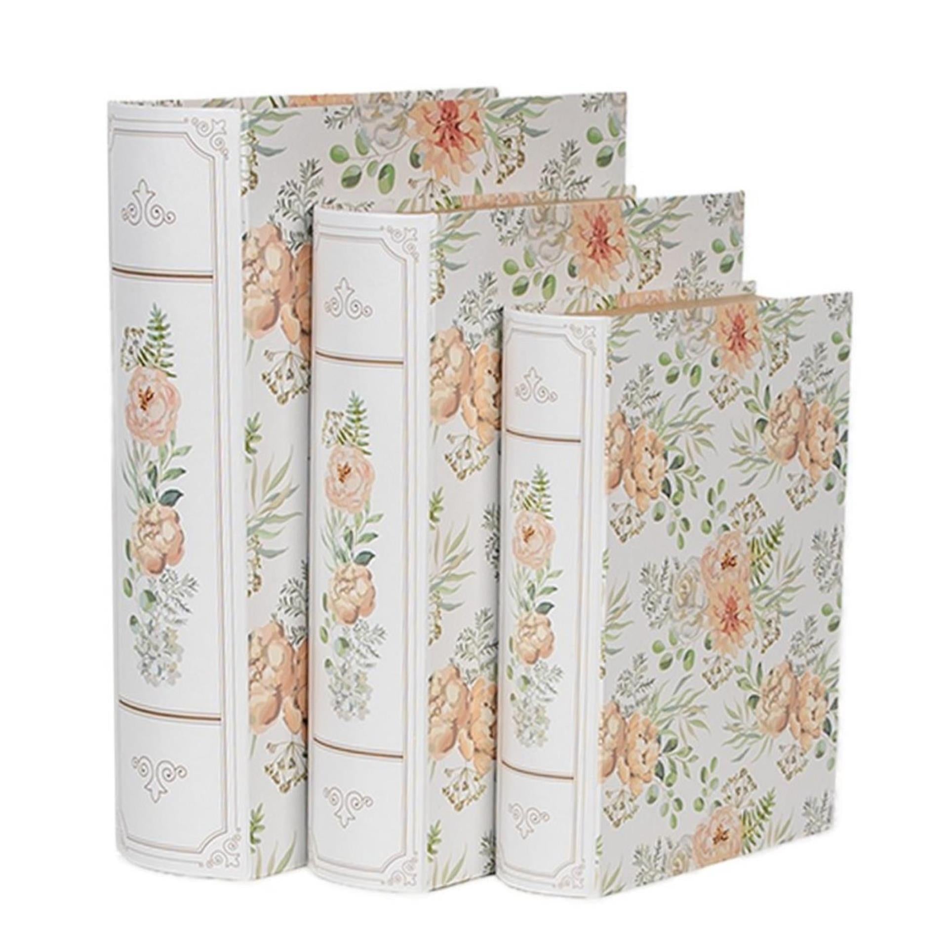 Clayre eef livres de rangement fleur ensemble a 3