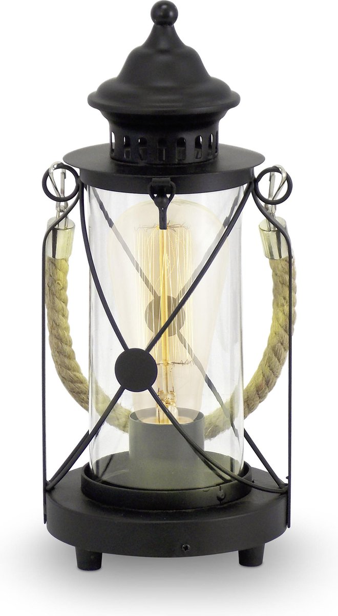 Lampe de table Eglo Bradford - e27 - ø 14 cm - noir