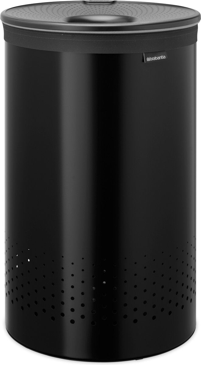 Panier à linge Brabantia - avec couvercle - 60 l - noir mat gris foncé