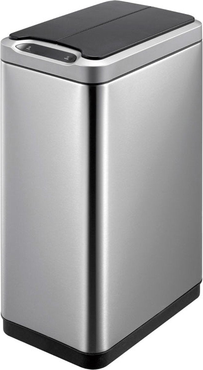 Eko - poubelle à capteur fantôme 30 litres - plastique inox - acier inoxydable mat, noir - poubelle