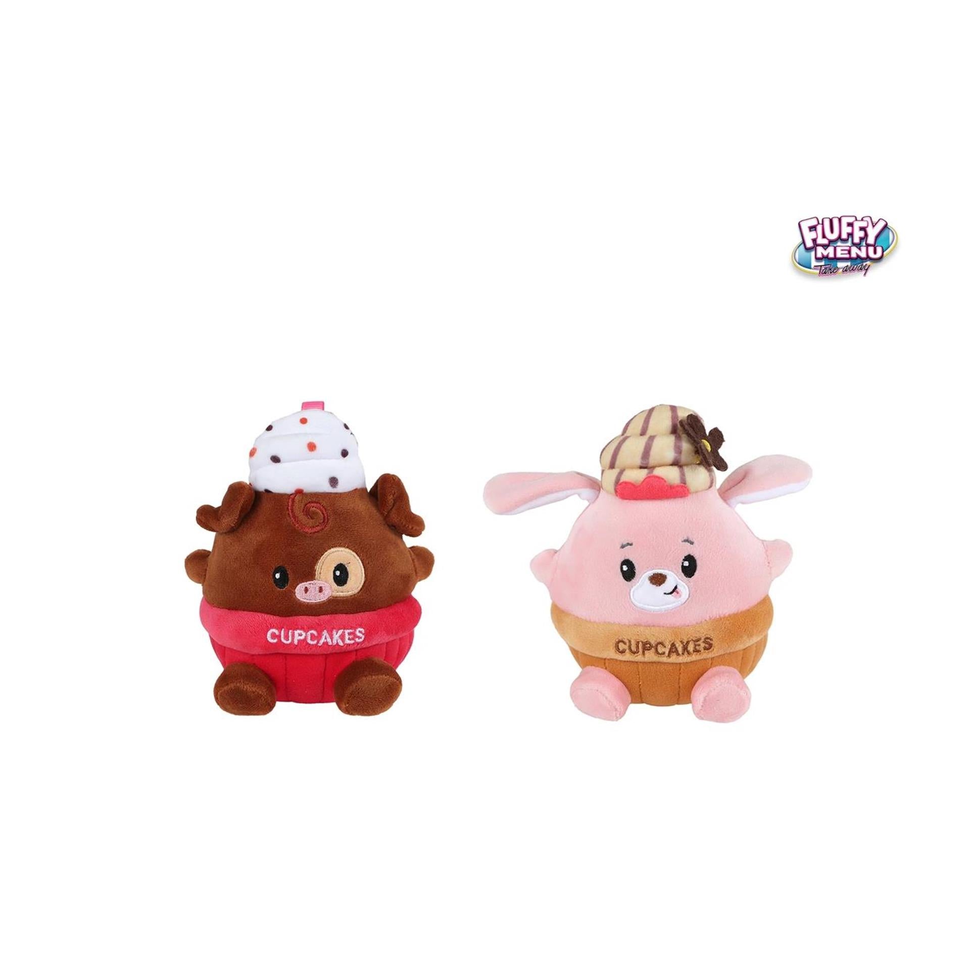Menu moelleux cupcake ours 2ânes 14cm