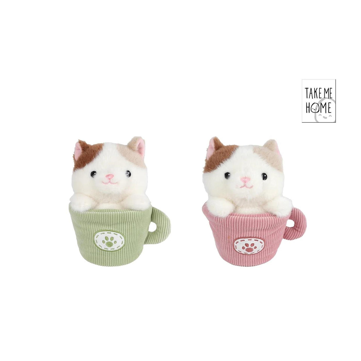Peluche chat dans un mug Take me home 18cm
