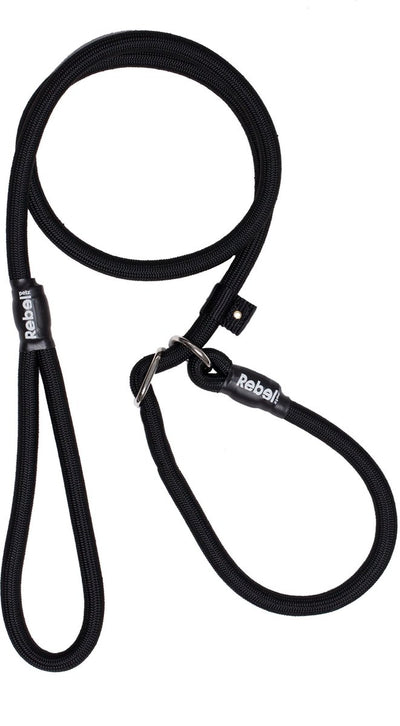 Laisse pour chien Rebel petz - laisse de dressage - noir - l - 12mm x 140cm