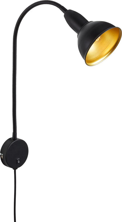 Briloner hygge - lampe plug - lampe de chevet rétro - métal - noir - raccord E14 - applique avec interrupteur - rotatif