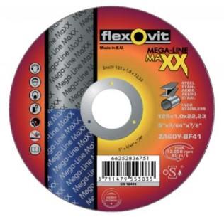 Flexovit dss maxx acier inoxydable 125x2,0x22,23 za46y t41 | 25 pièces