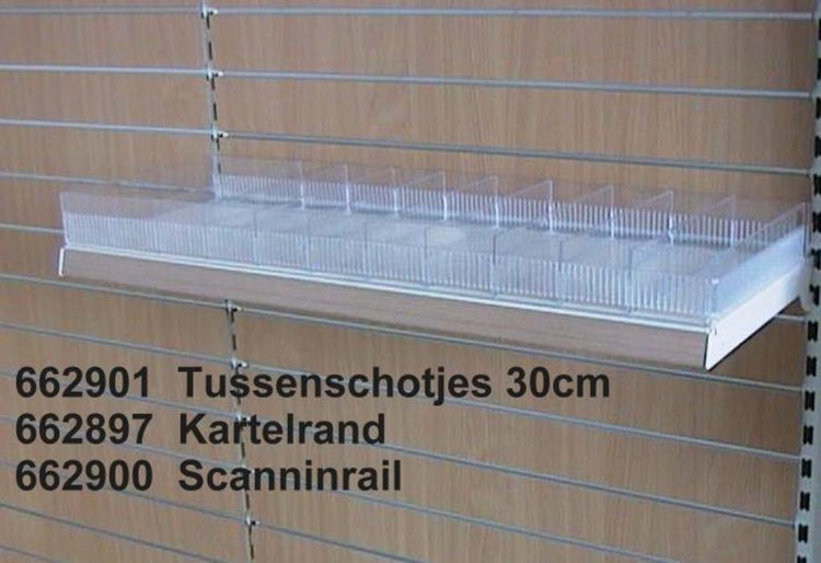 Cloison d'étagère sans marque lisse 275x75 transparente