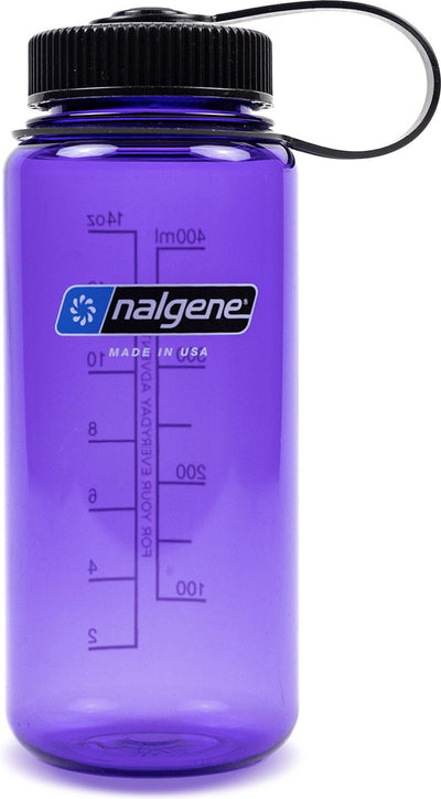 Nalgene - bouteille à large goulot - gourde - bouteille d'eau - étanche - 500 ml - sans bpa - sustain - bouchon noir violet