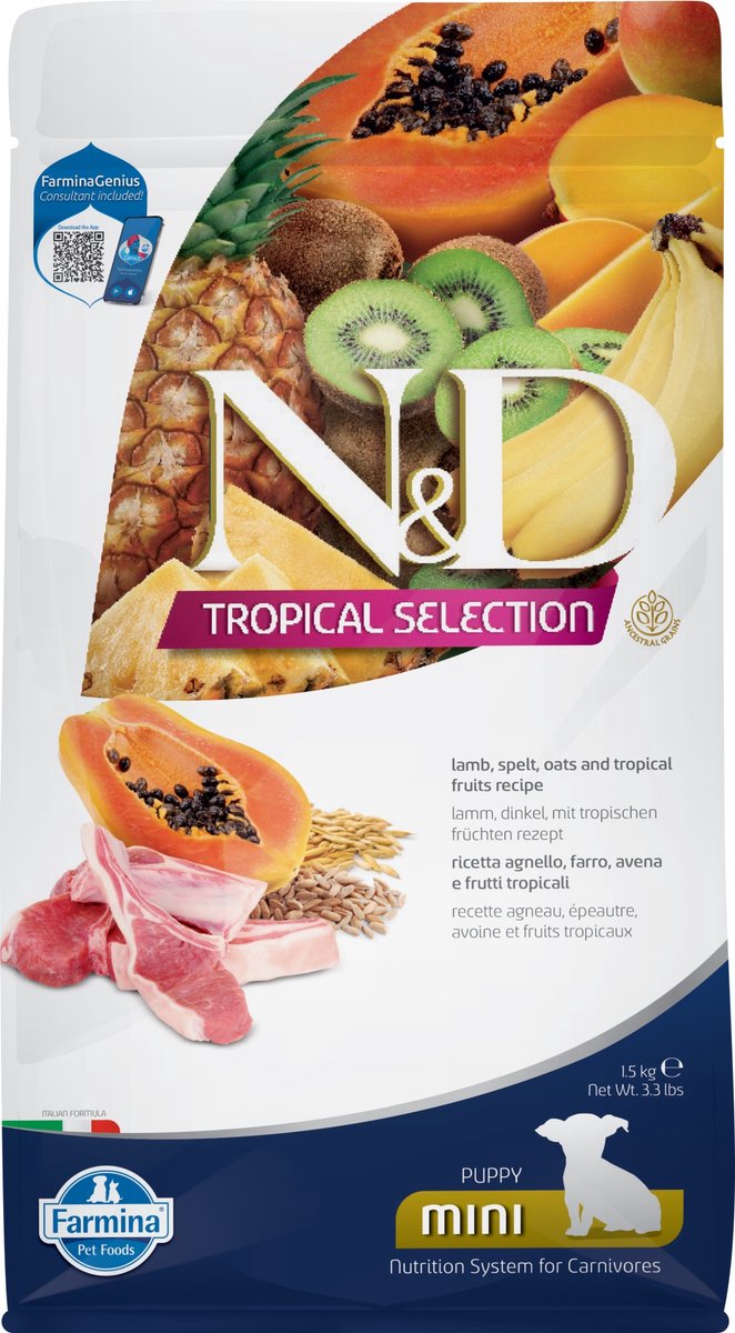 Farmina n d dog tropical selection lamb puppy mini 1.5 kg