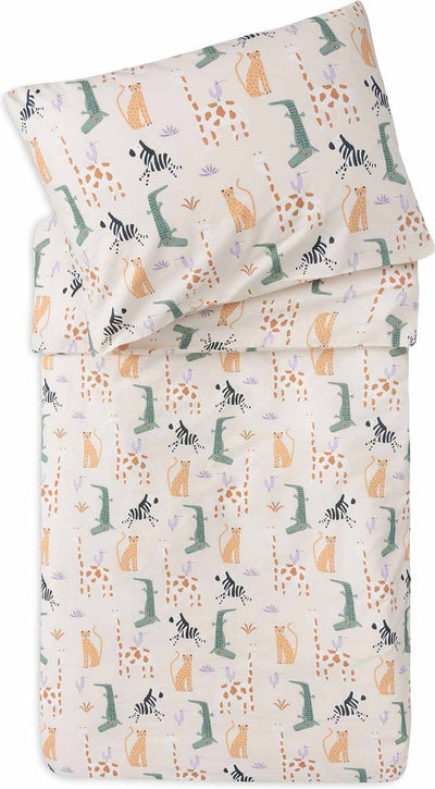 Jollein - housse de couette avec taie d'oreiller 100x140cm - couette lit, housse de couette bébé - jungle jambo