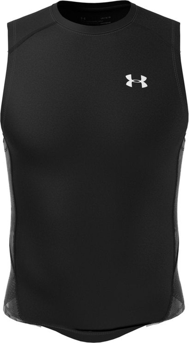 Chemise de sport Under Armour UA HG Armour Comp SL-BLK pour hommes - Noir - Blanc