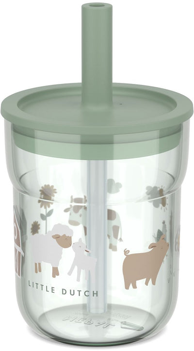 Gobelet enfant Mepal mio avec paille Little Dutch - 250 ml - facile à tenir - vaisselle enfant - petite ferme
