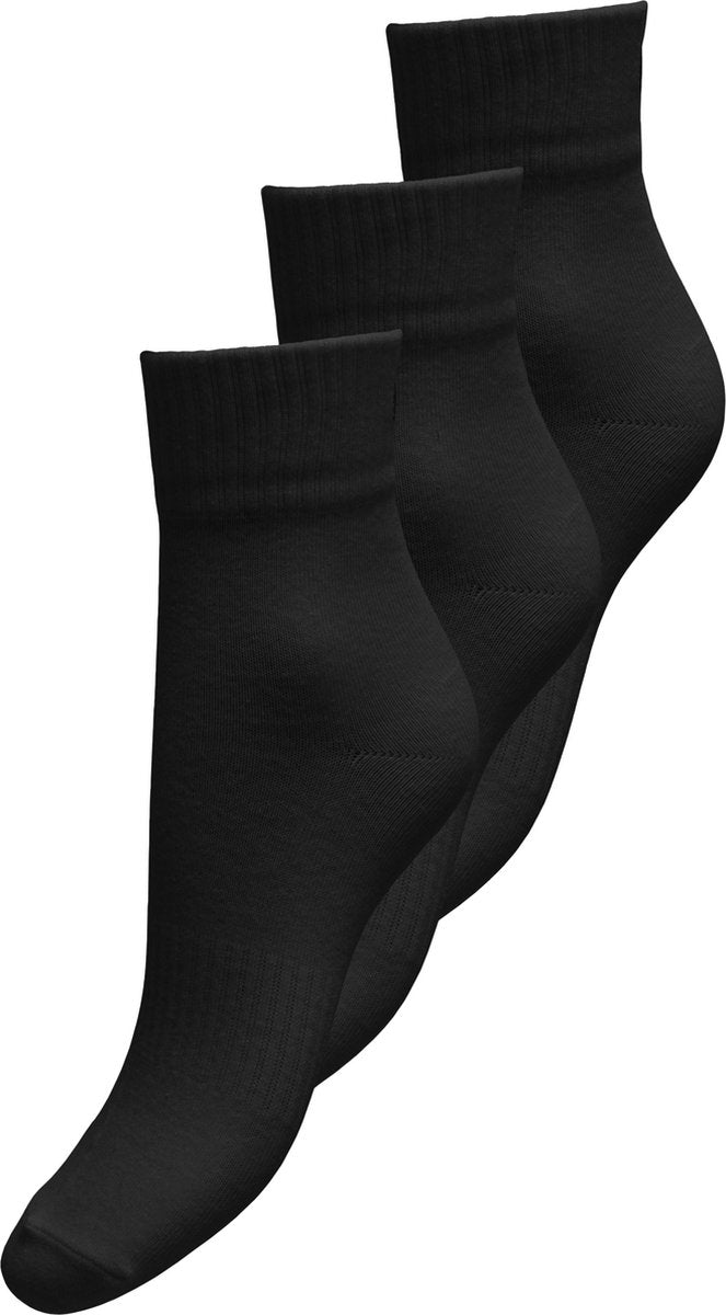 Only dames 3p chaussettes tine coeur tennis noir