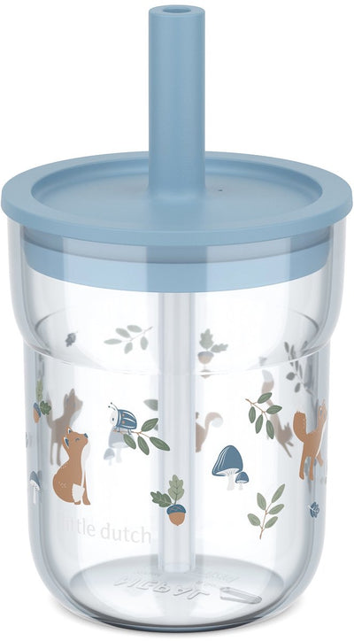 Tasse pour enfants Mepal Mio avec paille Little Dutch - 250 ml - facile à tenir - vaisselle pour enfants - amis de la forêt