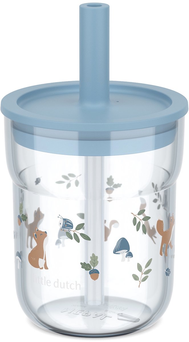 Tasse pour enfants Mepal Mio avec paille Little Dutch - 250 ml - facile à tenir - vaisselle pour enfants - amis de la forêt