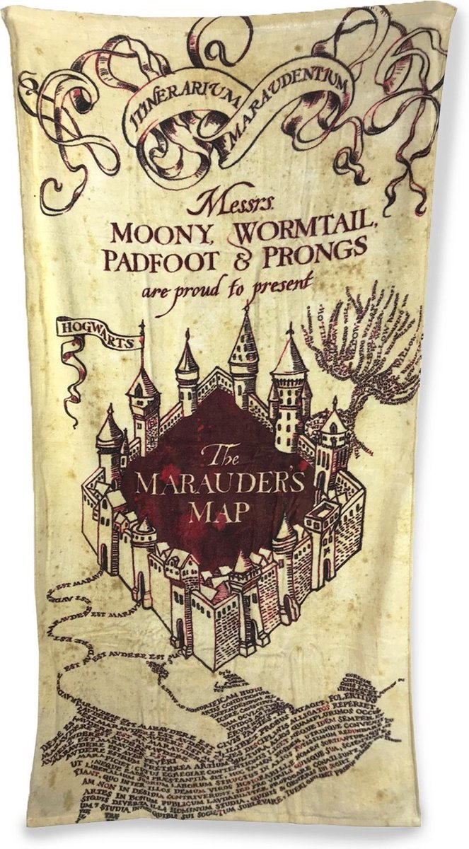 Carte des maraudeurs en serviette Harry Potter