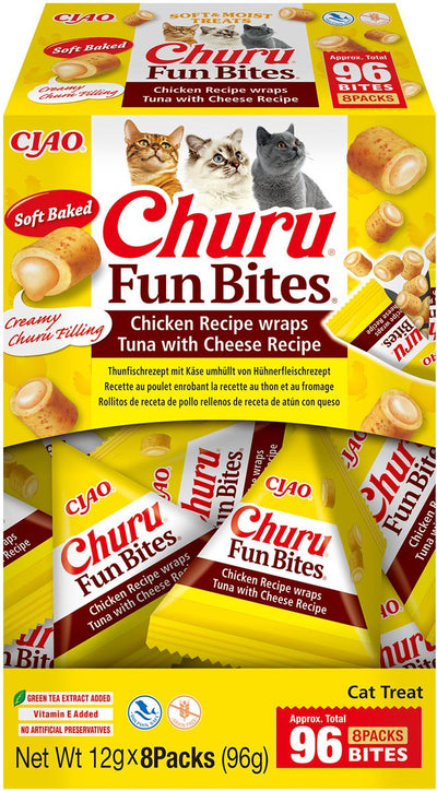 Inaba churu fun bites wraps au poulet - snack pour chat - fromage de thon 12x8 g