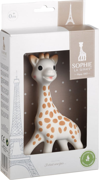 Sophie la girafe - jouet de dentition - jouet de dentition - jouets bébé - cadeau maternité - cadeau baby shower - dans coffret cadeau blanc - caoutchouc 100% naturel - à partir de 0 mois - 17 cm - beige marron
