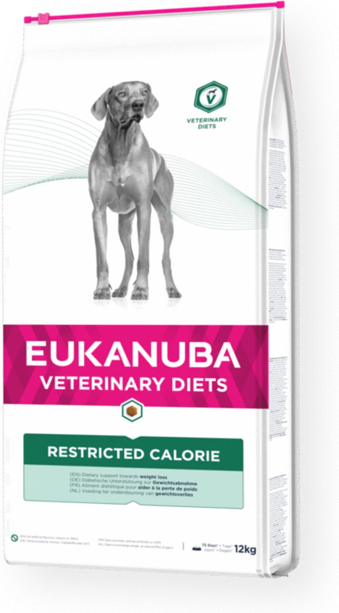 Régimes vétérinaires Eukanuba - nourriture sèche pour chiens - restriction calorique - 12kg