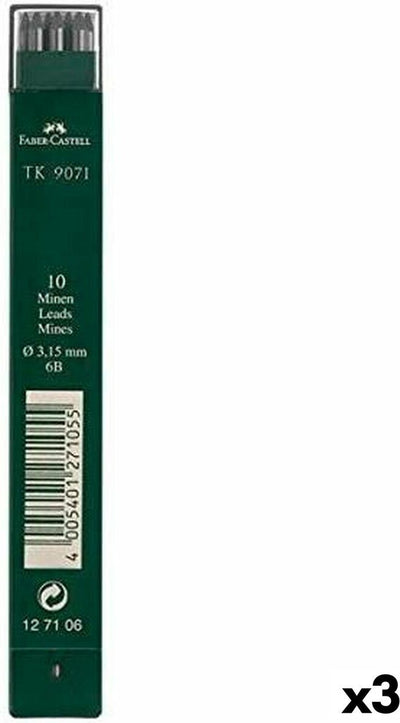 Faber-Castell mine de rechange pour crayons en bois 3 parties 6b
