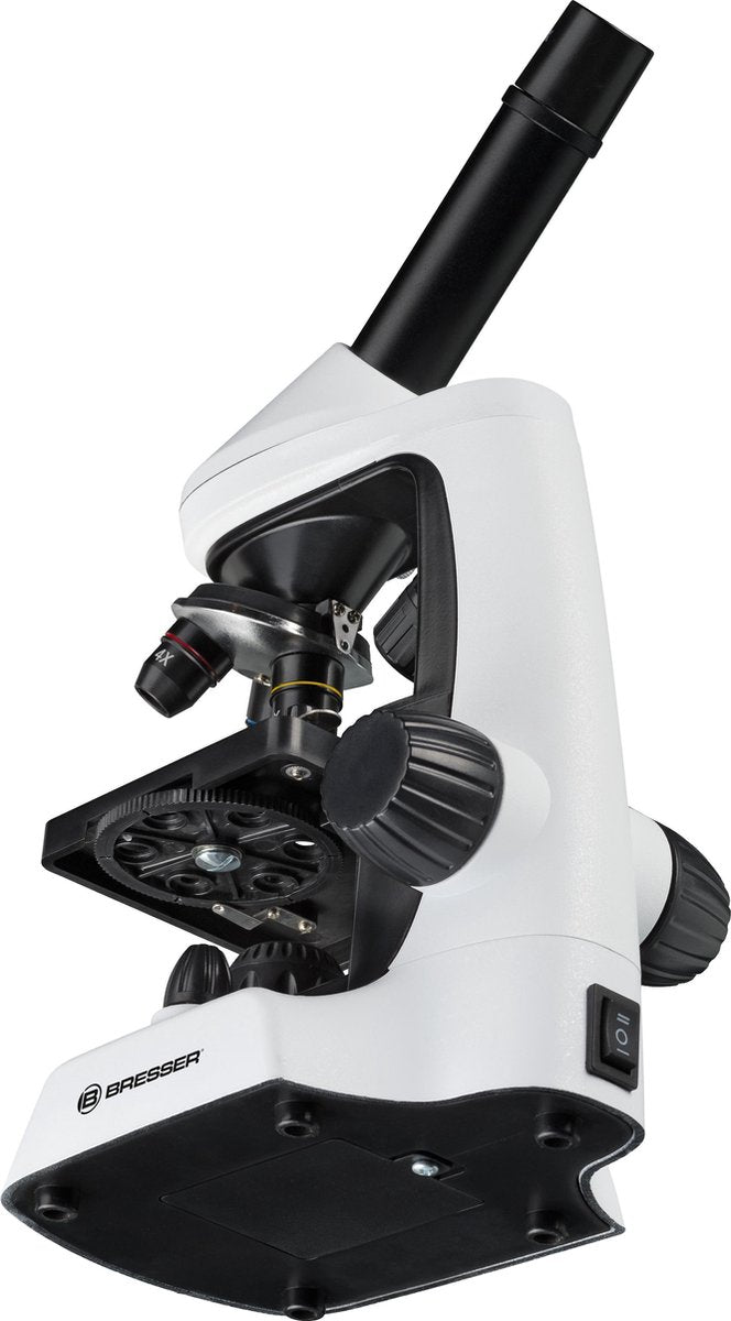 Microscope Bresser 40x-20000x Junior 30 cm en acier blanc 8 pièces