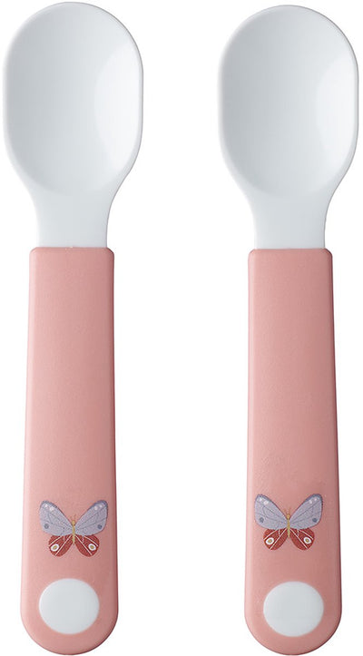 Mepal mio cuillère d'entraînement Little Dutch - lot de 2 - bonne prise en main - vaisselle enfant - fleurs papillons