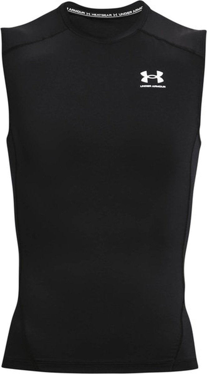 Chemise de sport Under Armour UA HG Armour Comp SL-BLK pour hommes - Noir - Blanc