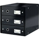Commode Leitz Click Store 3 tiroirs noir