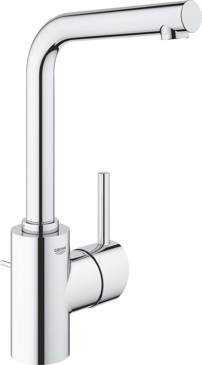 Robinet de lavabo Grohe Concetto L - eau sans plomb ni nickel - bec haut - avec vidage clic - chrome - 23851003