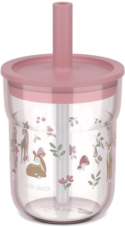Tasse pour enfants Mepal Mio avec paille Little Dutch - 250 ml - facile à tenir - vaisselle pour enfants - jardin féérique