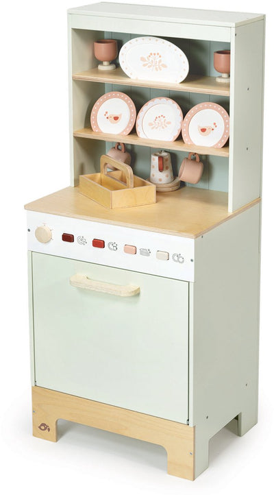 Armoire de cuisine en bois à feuilles tendres et cuisine jouet lave-vaisselle.