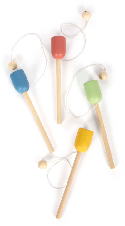 Petit pied en bois attraper le jeu de balle, ensemble de 4