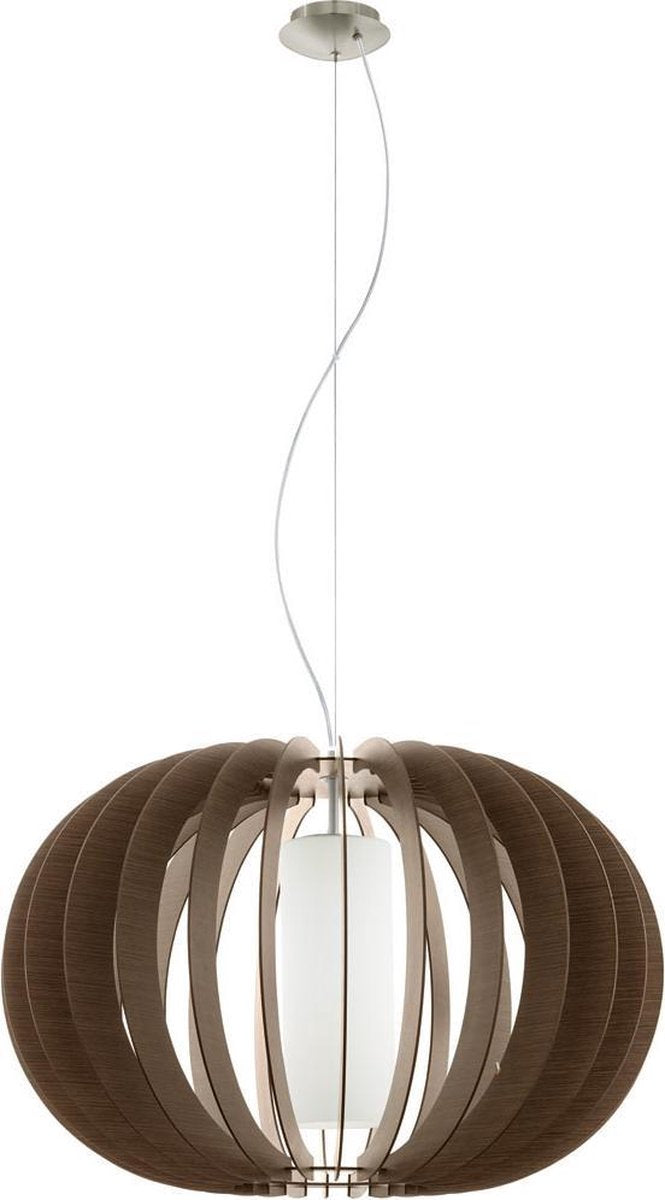 Eglo stellato 3 - suspension - 1 lumière - ø700mm. - nickel mat - marron, blanc