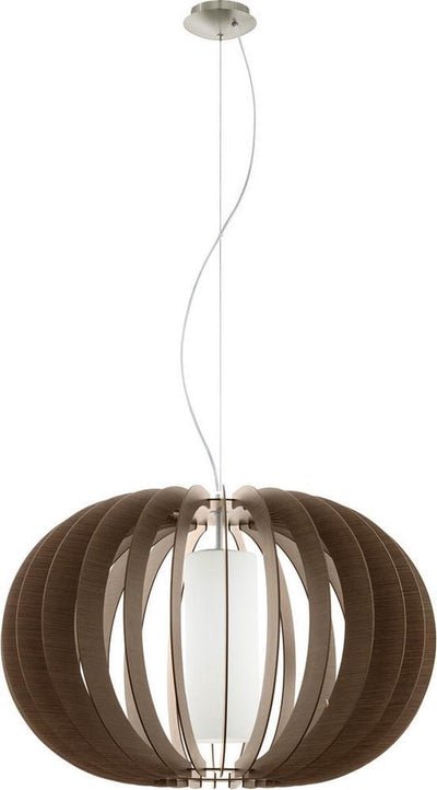 Eglo stellato 3 - suspension - 1 lumière - ø700mm. - nickel mat - marron, blanc