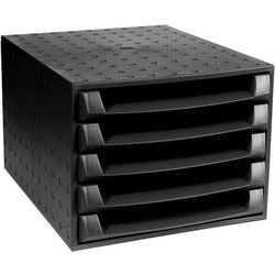 Commode exacompta multiform forever 5 tiroirs noir