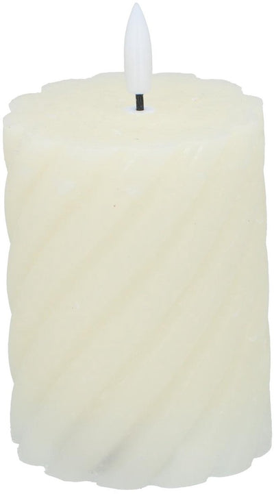 Bougie LED Arti casa - flamme mobile - 7,5 x 10 cm - blanche