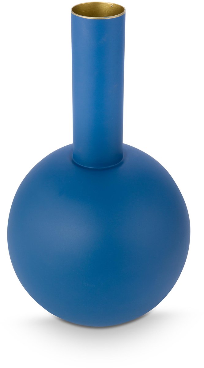 Vase Pip studio - vase à fleurs en métal - bleu - 24,5x42cm